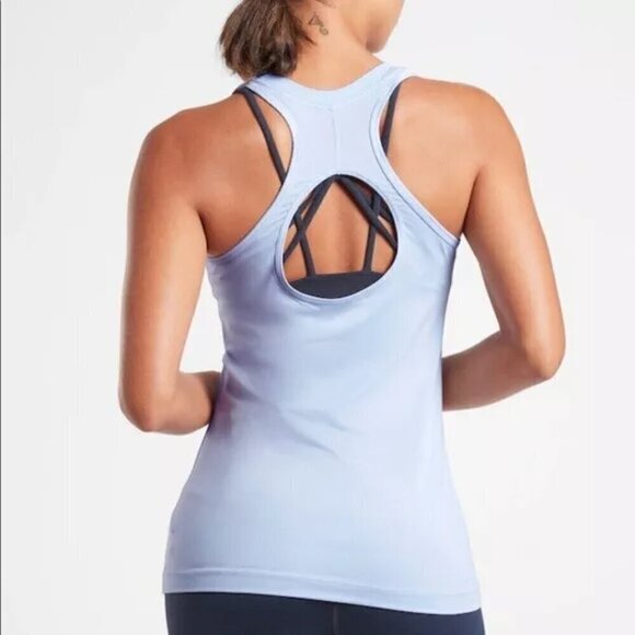 Athleta Nitro Keyhole Back Workout Active Wear Tank, Serendipity Blue, Size S - Picture 2 of 13